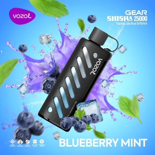 Vozol-Vape-Gear-Shisha-25000-Blueberry-Mint Vozol Vape Gear Shisha 25000 - Blueberry Mint